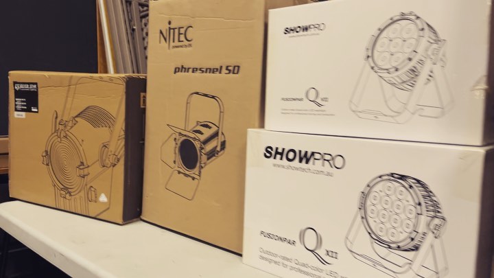 A whole swag of demo lighting fixtures have just landed from our pals at @_showtechnology and @mdrlighting - for whom, we are a dealer/reseller.

Over the next couple of weeks we’ll be running a series of shootouts between these LED fresnels, profiles, pars, bars, compacts (and just straight playing with the mover).

This is all in the name of some upcoming and exciting projects, but it’s a great opportunity to show off this new tech to our community too.

If you’ve got a lighting upgrade for your venue or creative space in your mind - and you’d like to tangibly explore your options, get in touch to arrange a time to come and play.