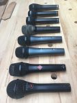 A selection of stage vocal mics