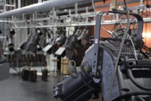 Lighting and rigging equipment backstage at the Theatre Royal Nelson