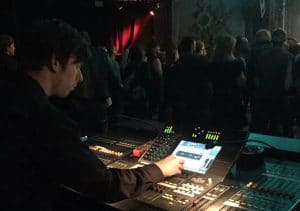 JR Richardson, live sound engineering the 2017 Nelson Arts Festival MainStage